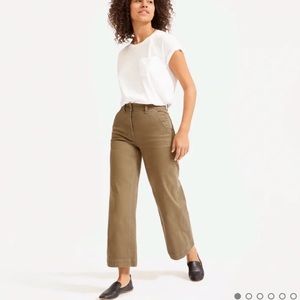 Wide-leg crop pants in ochre
